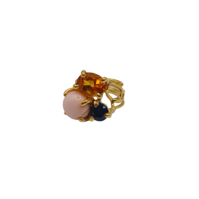 anello autentico corallo e pietre naturali silvana mannucci gioielli 2 1