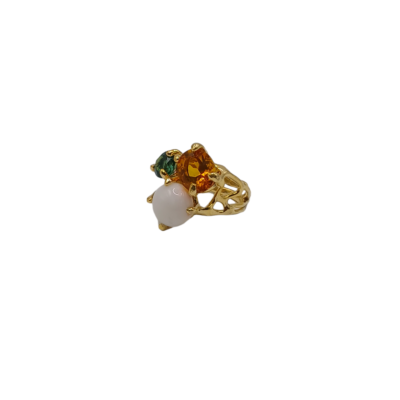anello autentico corallo e pietre naturali silvana mannucci gioielli 2