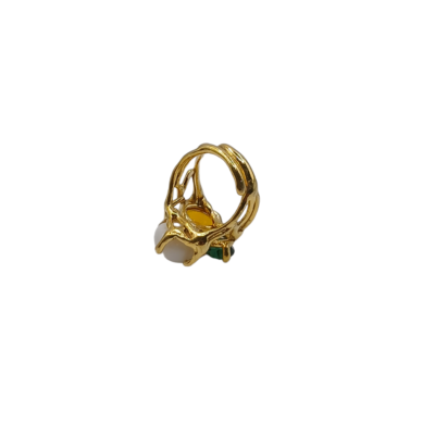 anello autentico corallo e pietre naturali silvana mannucci gioielli 4