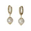 Orecchini con il cerchio in argento 925, perle coltivate-modello Petra Dorati