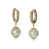 Orecchini con il cerchio in argento 925, perle coltivate-modello Petra Dorati