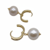 Orecchini con il cerchio in argento 925, perle coltivate-modello Petra Dorati