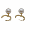 Orecchini con il cerchio in argento 925, perle coltivate-modello Petra Dorati