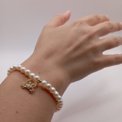 Bracciale con ciondolo e perle di fiume-modello Isola della Colombaia