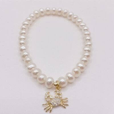 Bracciale con ciondolo e perle di fiume-modello Isola della Colombaia