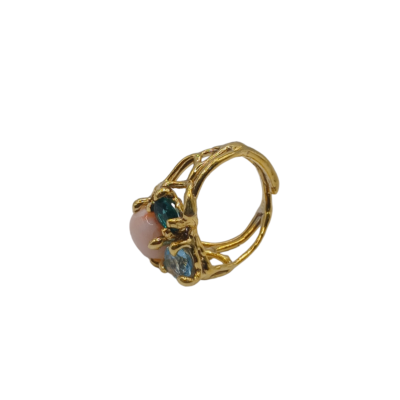 anello autentico corallo e pietre naturali silvana mannucci gioielli 1