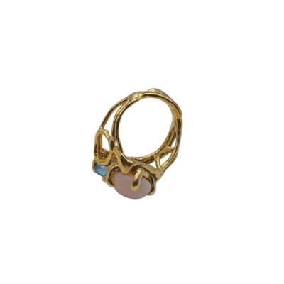 anello autentico corallo e pietre naturali silvana mannucci gioielli 3