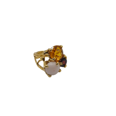 anello autentico corallo e pietre naturali silvana mannucci gioielli 4 2