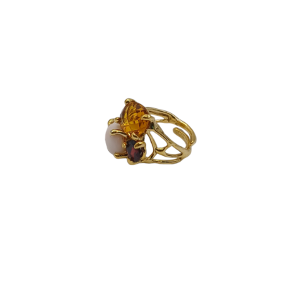 anello autentico corallo e pietre naturali silvana mannucci gioielli 5 1