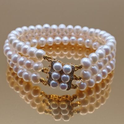 Bracciale Ortensia con perle di fiume silvana mannucci gioielli