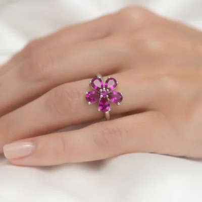 Anello Argento 925 con fiori-Modello Teresa