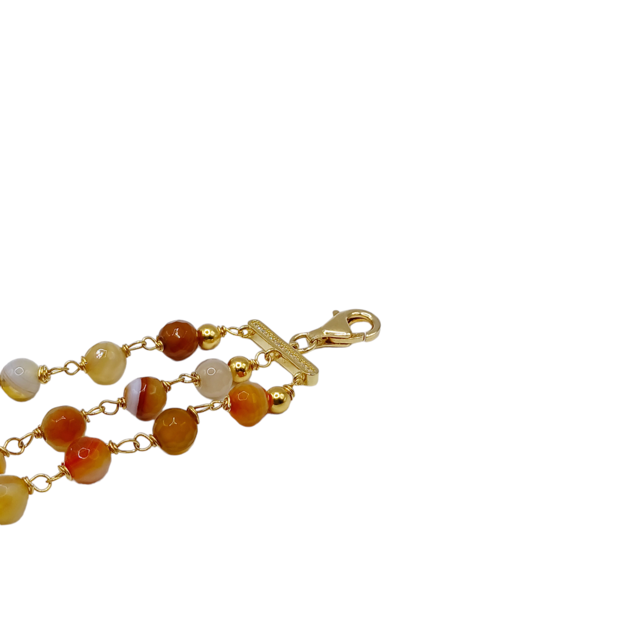 Bracciale multifilo con le pietre naturali e scaramazza-modello Alda