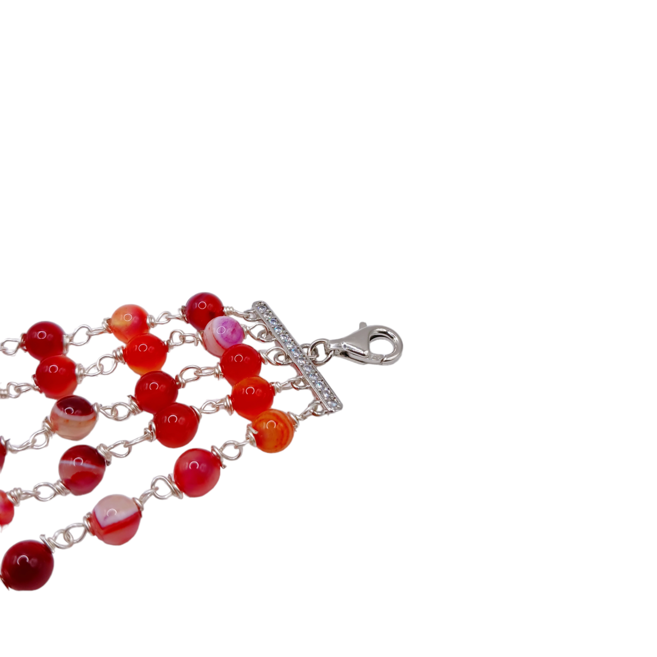 Bracciale multifilo con le pietre naturali e scaramazze-modello Denisli