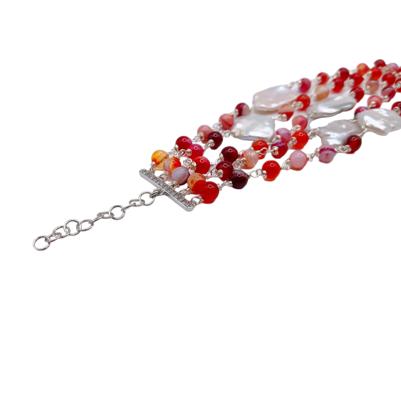 Bracciale multifilo con le pietre naturali e scaramazze-modello Denisli