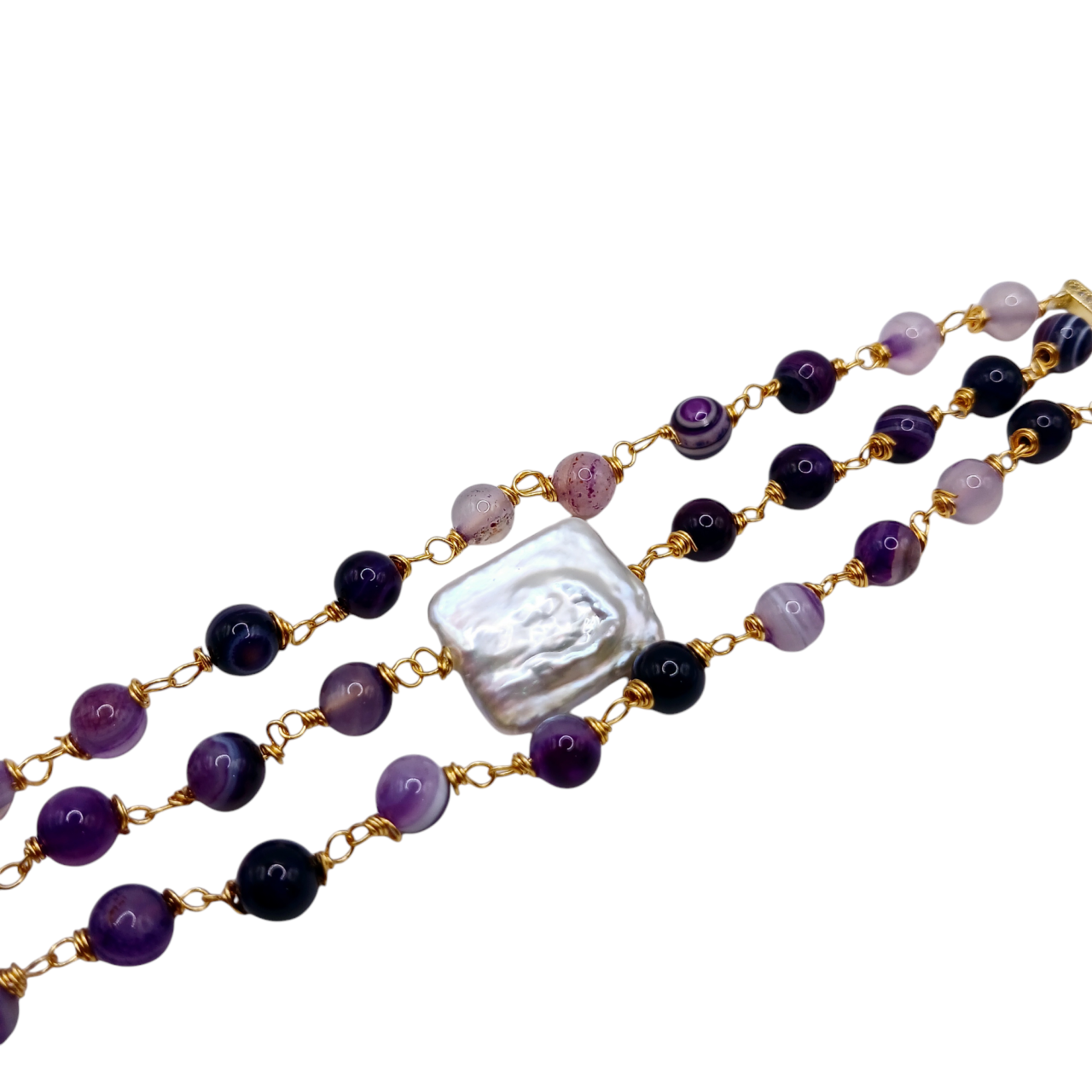 Bracciale multifilo con le pietre naturali e scaramazza-modello Van