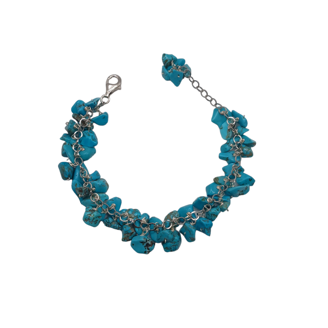 Bracciale turchese in argento 925-modello turchese chips