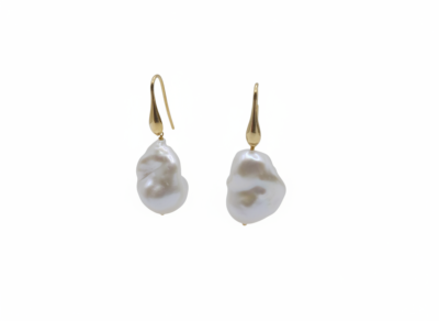 Orecchini Calendula perle barocche e argento