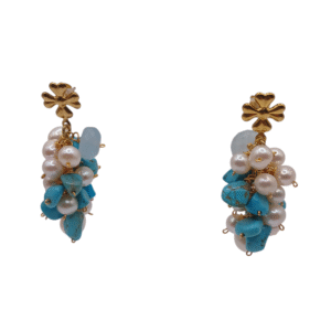 Orecchini a grappolo con le pietre naturali in argento 925-modello Marianna