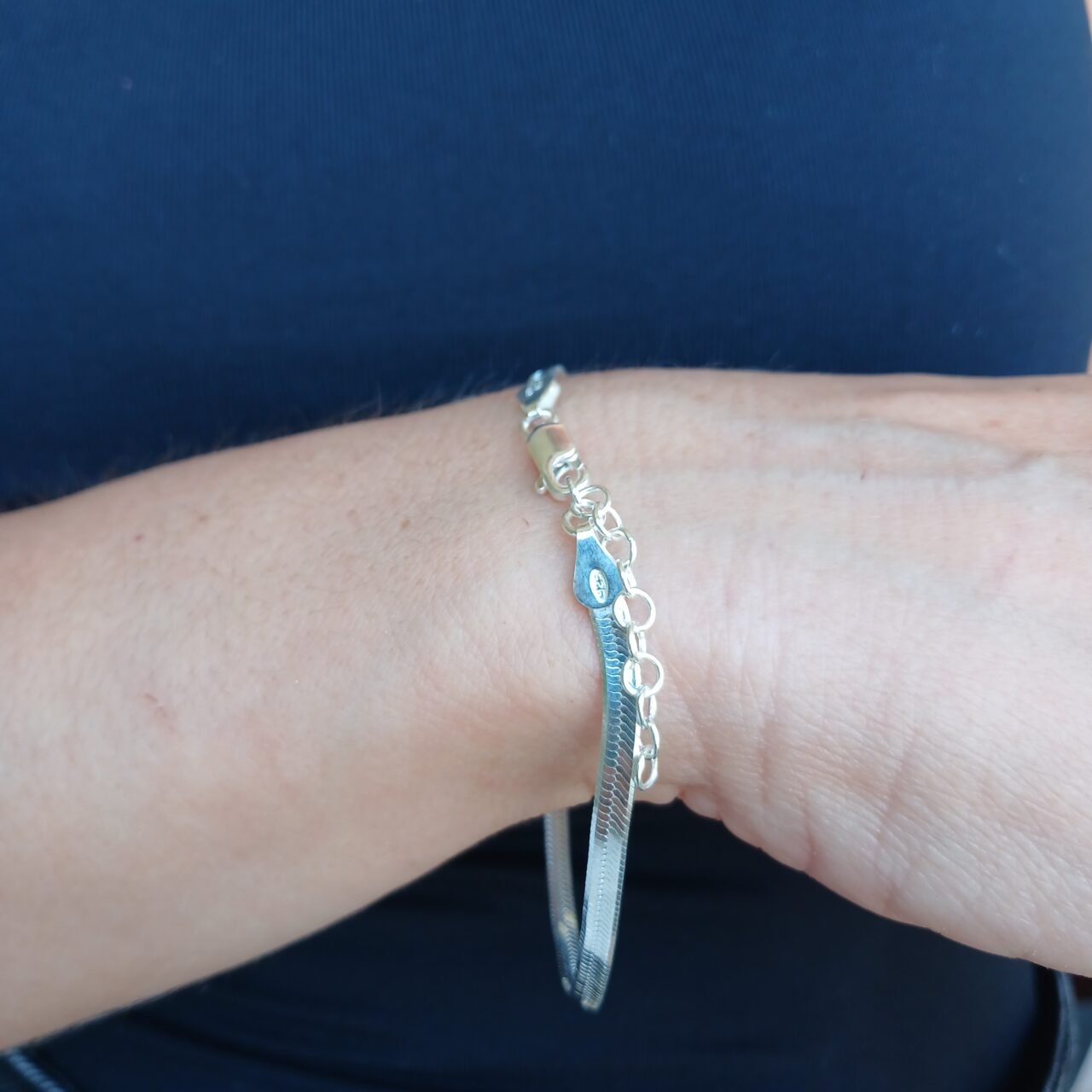 Bracciale Snake in argento 925-modello Piattina Snake