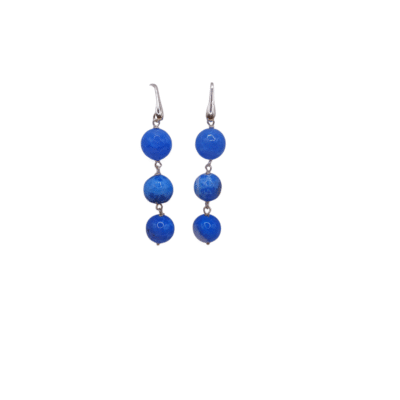 Orecchini pendenti in calcedonio azzurro in argento 925-modello Azzurro