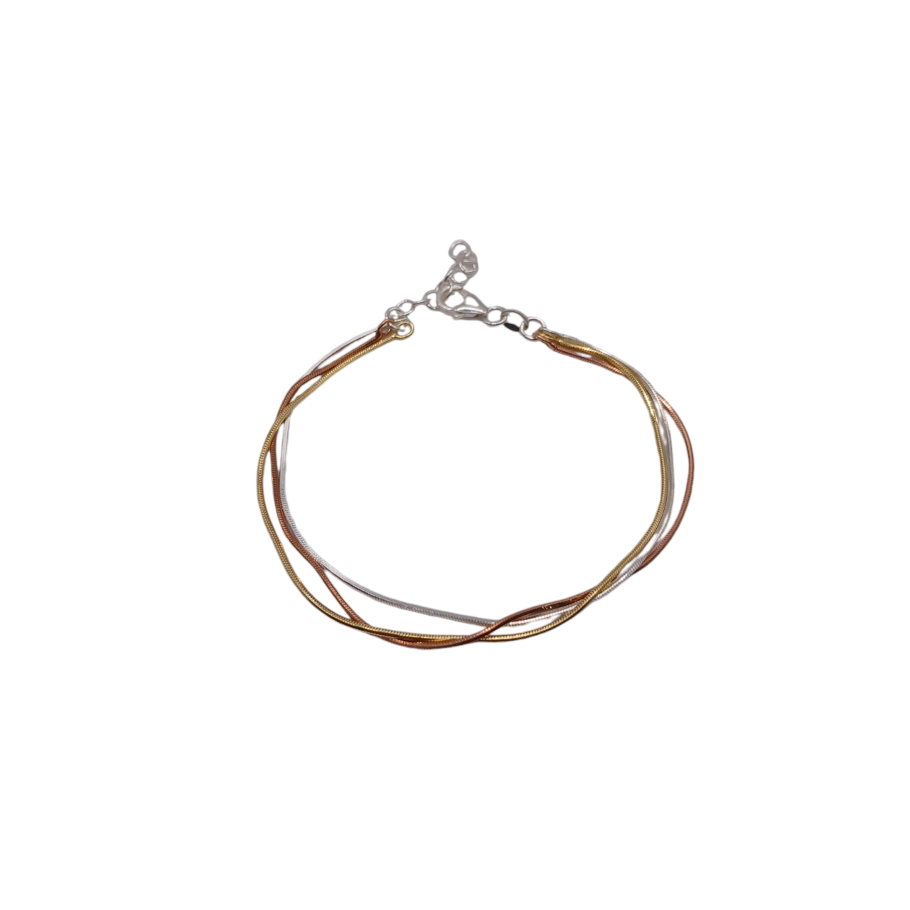 Bracciale multifilo in 3 colori di argento-modello Elena