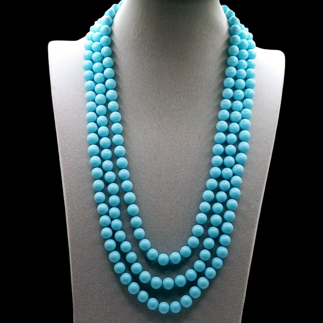 Collana multifilo in pasta di turchese,argento 925-Modello Maria Mavi