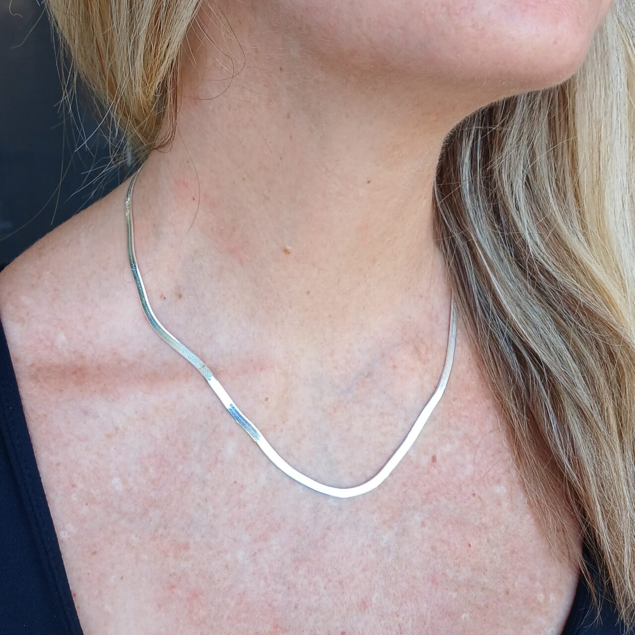 Collana Piattina Snake Argento
