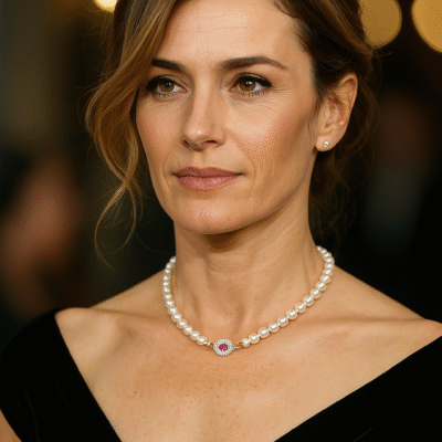 Collana con perle d'acqua dolce, radici di rubino-Modello Sibilla
