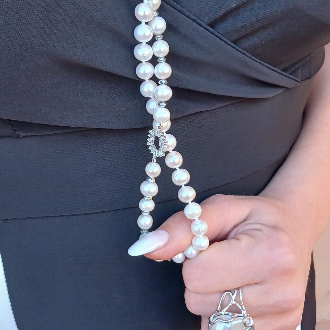 Collana chanel con le perle di acqua dolce-Modello Siria