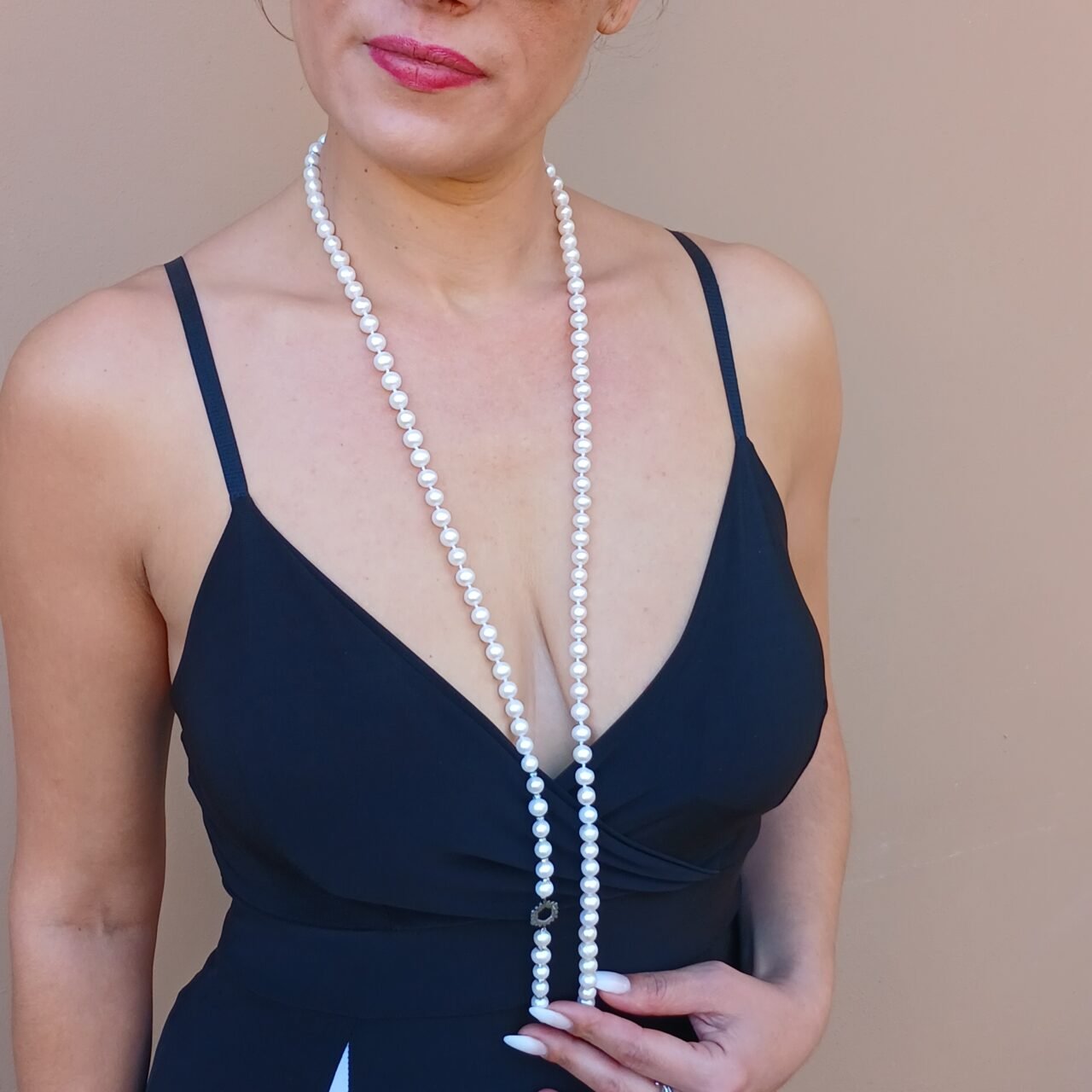 Collana chanel con le perle di acqua dolce-Modello Siria