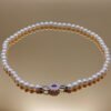 Collana con perle d'acqua dolce, radici di rubino-Modello Sibilla