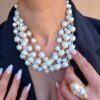 Collana multifilo con le perle di fiume-Modello Calliope - immagine 3