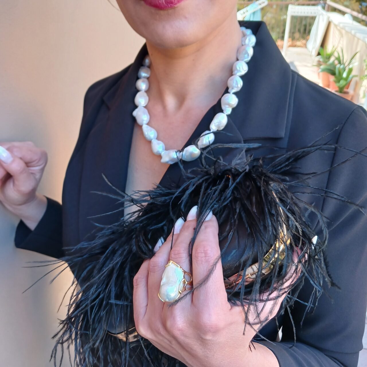 Collana Girocollo di Perle Barocche o Scaramazze-Modello Vega