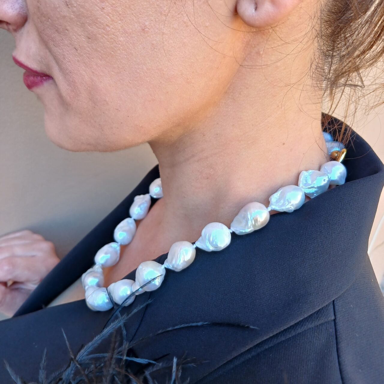 Collana Girocollo di Perle Barocche o Scaramazze-Modello Vega