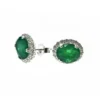Orecchini a lobo con cristallo verde tormalina Venere