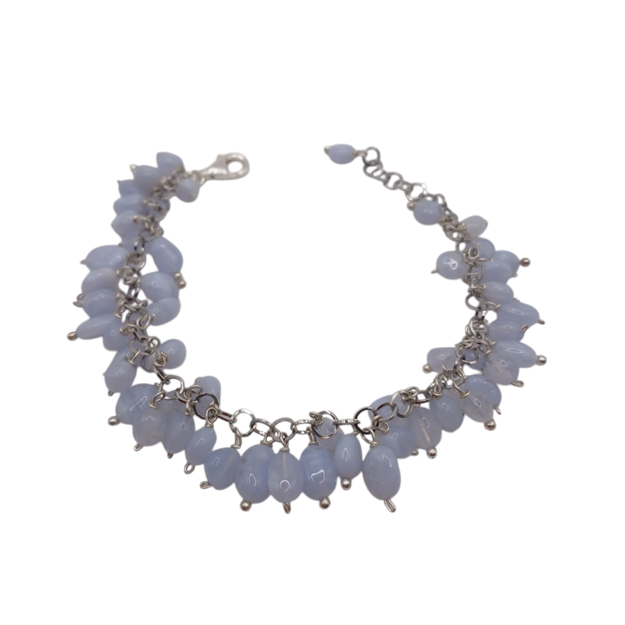 Bracciale pietre in Calcedonio, argento 925-modello Calcedonio