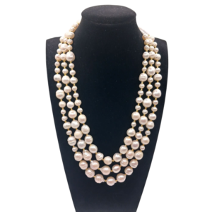 Collana a tre fili di perle d'acqua coltivate e perle barocche-Modello Jackie
