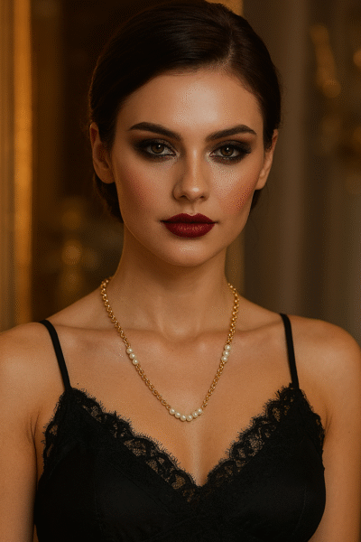 Collana maglie  in argento 925 con perle di fiume-modello Zoe