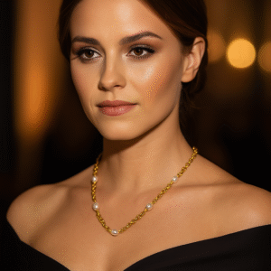 Collana maglie  in argento 925 con perle scaramazze-modello Ludovica