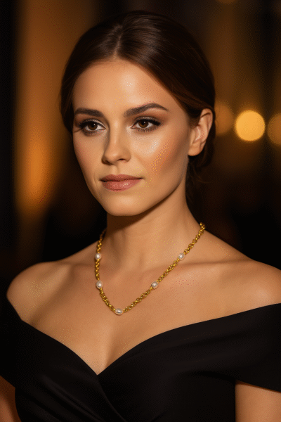 Collana maglie  in argento 925 con perle scaramazze-modello Ludovica