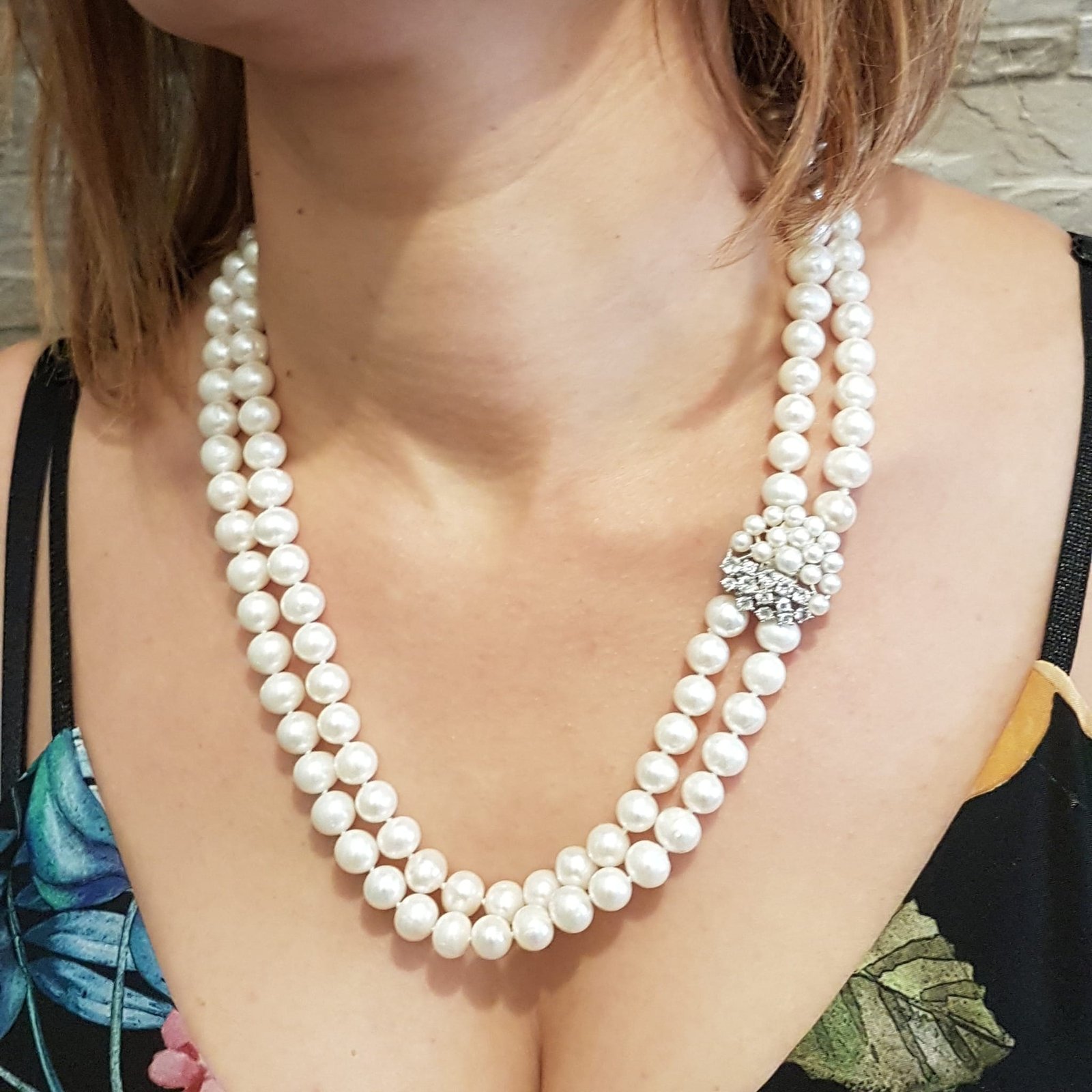 Collana di perle di acqua dolce bianche-modello Esperia