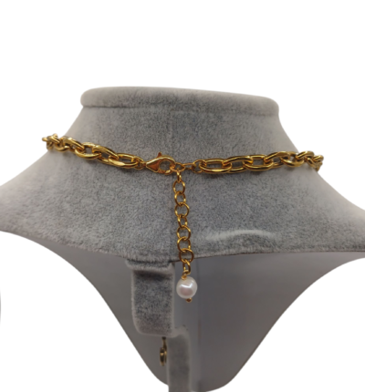 Collana a maglie larghe con pietre naturali-modello Ecate - immagine 2