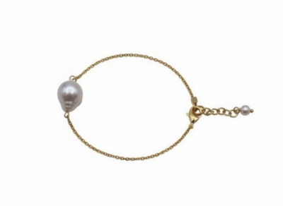 Bracciale in argento 925 con ciondolo con perla scaramazza-modello Sofia