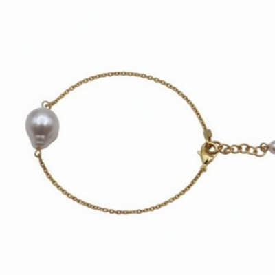 Bracciale in argento 925 con ciondolo con perla scaramazza-modello Sofia