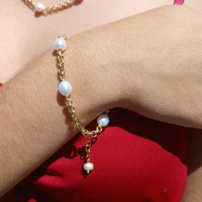 Bracciale in argento 925 e perle scaramazze-modello Eva