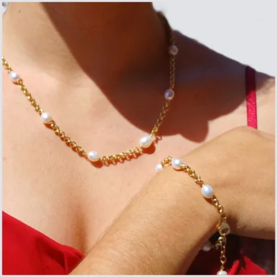 Bracciale in argento 925 e perle scaramazze-modello Eva
