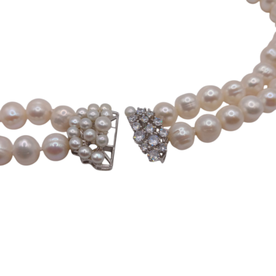Collana di perle di acqua dolce bianche-modello Esperia - immagine 3