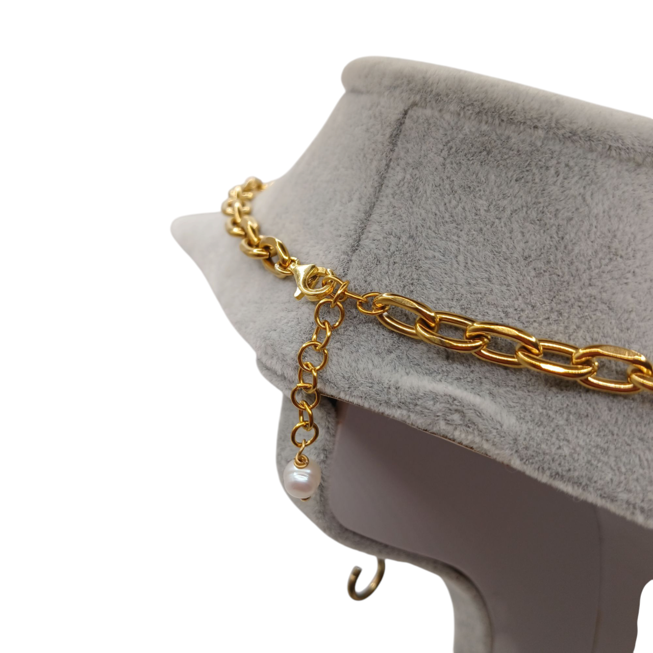 Collana a maglie larghe con pietre naturali-modello Livorno