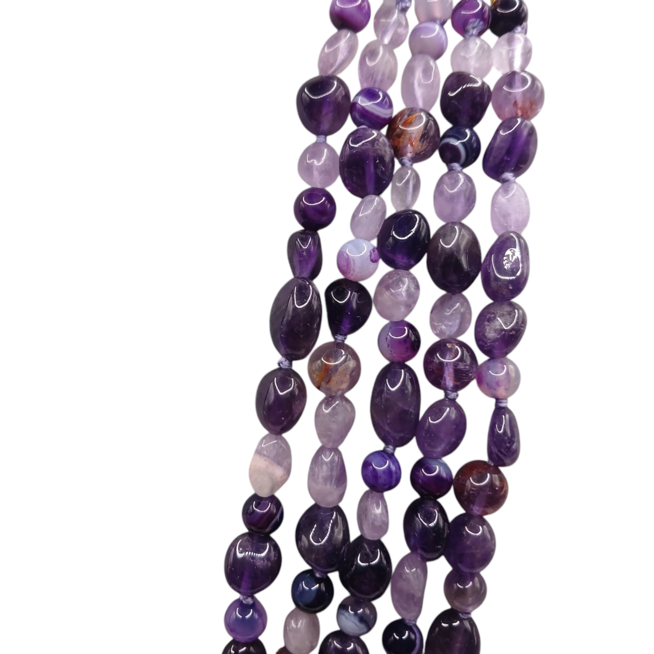 Collana multifilo con pietre Ametista-modello Persefone