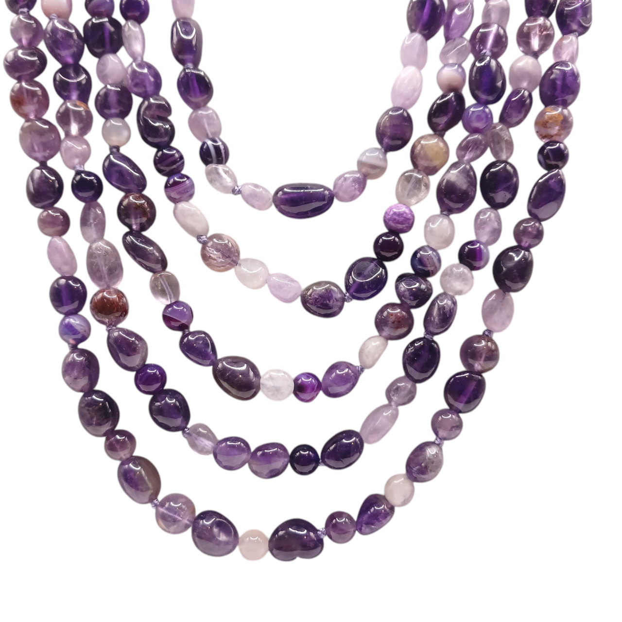Collana multifilo con pietre Ametista-modello Persefone
